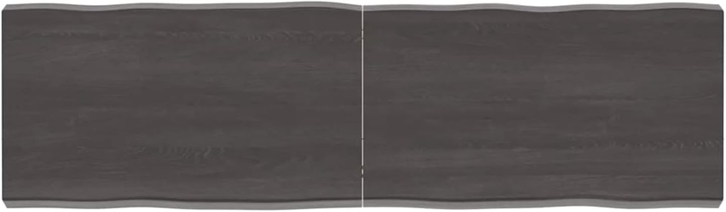 Solid Wood Tabletop, Dark Brown, 140 x 40 x (2-6), Live Edge, Replacement for Kitchen Coffee Table, Dining Table, Desktop Surface, Countertop Upgrade