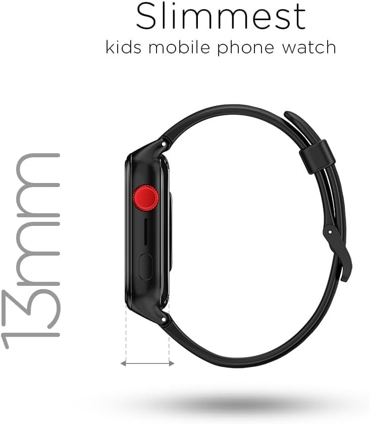KidsOClock GL50 Kids Smart Watch Amoled Screen with Gorilla Glass, 4G Enabled Video Call, IP67 Water Resistant, HD Camera, 36 Hrs Battery, Remote Monitoring, SOS, Android 8.1 and More (Black)