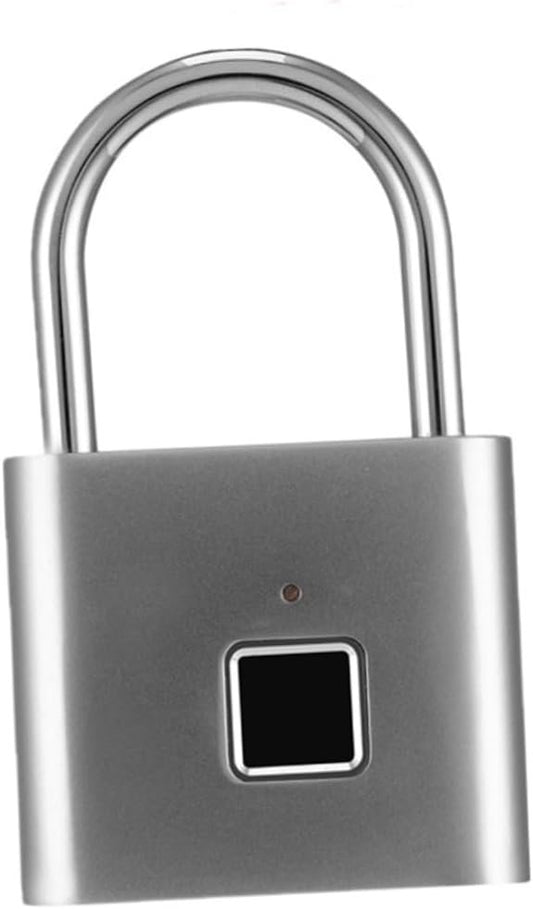 Healeved Intelligent Fingerprint Password Lock Durable Silver Hanging Lock for Luggage and Cabinets Supports Fingerprints Easy Password Setup for Travel and Home Security