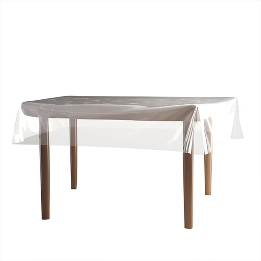 Restaurantware Table Tek 72 x 54 Inch Table Top Protector 1 Rectangle PVC Table Protector - 6 Mil Thick Waterproof Clear Plastic Dining Table Cover Heavy-Duty No-Slip Cover for Table