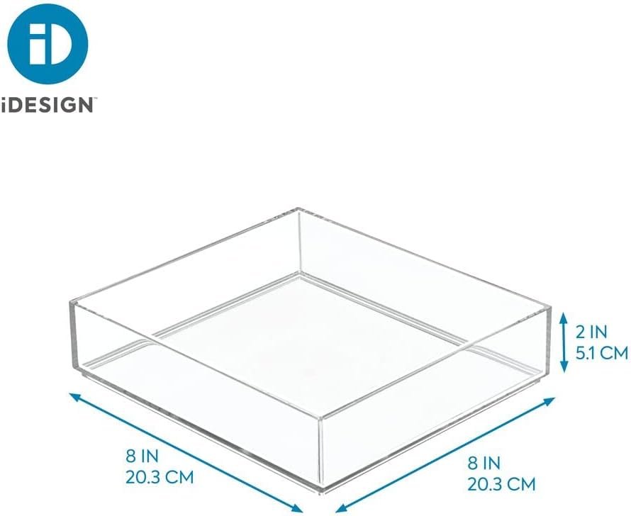 iDesign Clarity Plastic Drawer Organizer, Storage Container for Vanity, Bathroom, Kitchen Drawers, Clear
