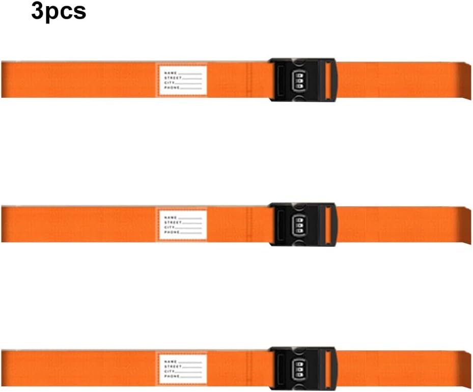 Hi.FANCY 3pcs Straps to Travel Luggage Straps 3pieces Luggage Security Straps Suitcases Straps Luggage Straps Suitcases to 34, Orange, 5cm*200cm