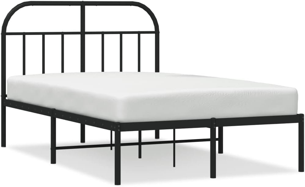 JUNZAI Giroletto con Testiera in Metallo Nero 120x200 cm,Mobili,Letti e Accessori,Letti e telai per Letti