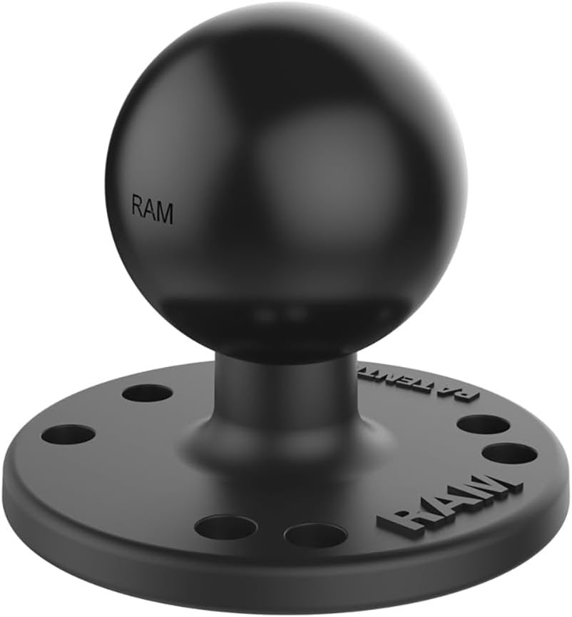 National Products RAM-202 1 Ram Marine Electronic 1.5-Inch Aluminum Ball Mount with Pinlok Base, Black Finish