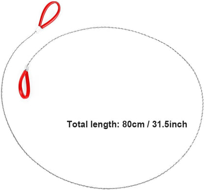 Emergency Wire Saw 2 Pcs, 31.5inch Pocket Saw for Outdoor Camping Survival - Tree Wood PVC Pipe Cutting Tool