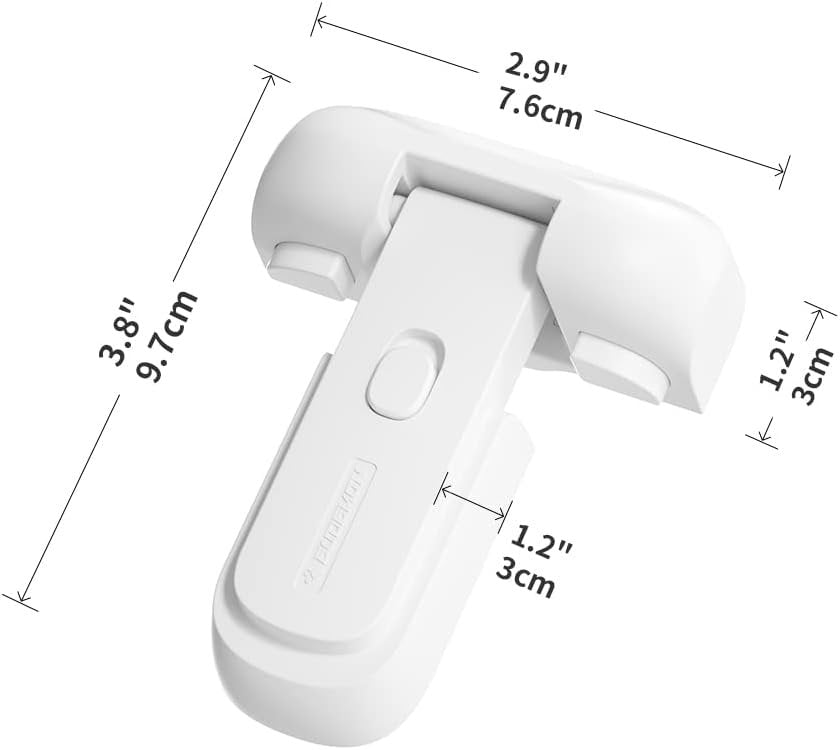 EUDEMON 1 Pack Updated Child Proof Refrigerator/Fridge/Freezer Door Lock Apply to Max 1"(25mm) Sealing Strip for Toddlers and Kids, no Tools Need or Drill (White)