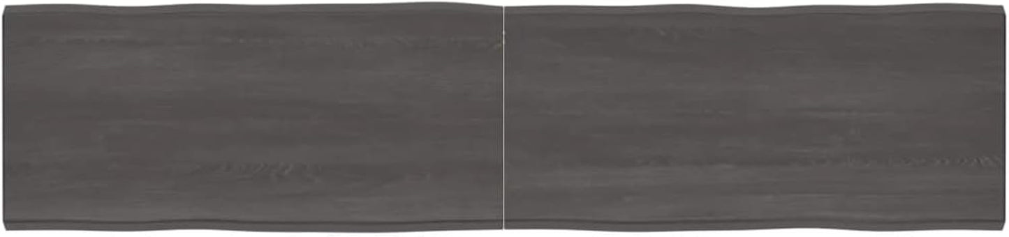 Solid Wood Tabletop Replacement, Dark Brown, 220 x 50 x (2-6) cm, Live Edge Design, Ideal for Kitchen Coffee Tavoli, Dining Tavoli, Oro Desktop Surfaces.