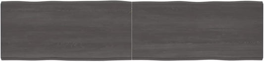 Solid Wood Tabletop Replacement, Dark Brown, 220 x 50 x (2-6) cm, Live Edge Design, Ideal for Kitchen Coffee Tavoli, Dining Tavoli, Oro Desktop Surfaces.