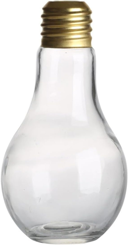 MAGICLULU 500ml Light Bulb Bottle Vintage Ribbed Drinkware Novelty Glass Drinking Glasses for Cocktails Beers