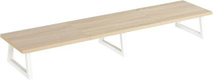 TEAMIX 42 inch Large Dual Monitor Riser, Extra Long Monitor Stand Riser Wide TV Stand Riser Monitor Stand for 2 Monitors Wood & Steel Desktop Riser Desk Organization Home Office