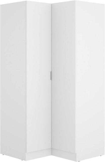 Dmora - Elgon 2 Door Wardrobe, Corner Wardrobe for Bedroom, Corner Clothes Cabinet, 91 x 93 x 184 cm, White