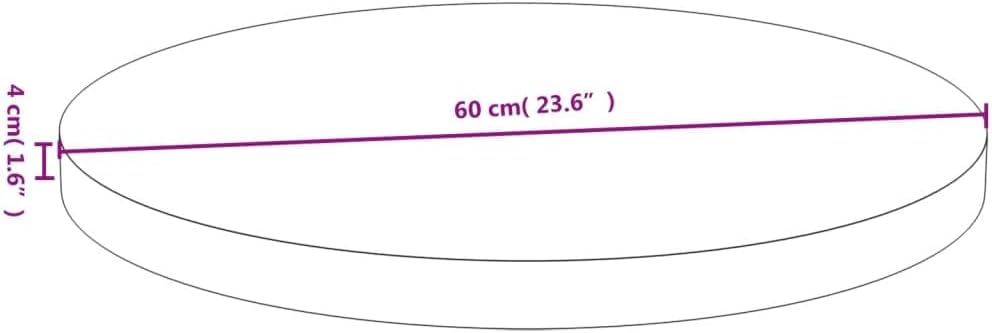 Round Bamboo Dining Table Top Replacement, 60 x 4 cm, Coffee Table for Restaurant, Hotel, Desk Use, Commercial Bamboo Furniture, Brown Wood Finish