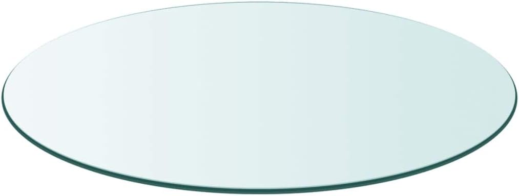 Round Tempered Glass Tabletop 800 mm – Durevole & Safe Glass Surface for Dining Tables, Coffee Tables, Garden Tables, Ideal for Home & Office Use