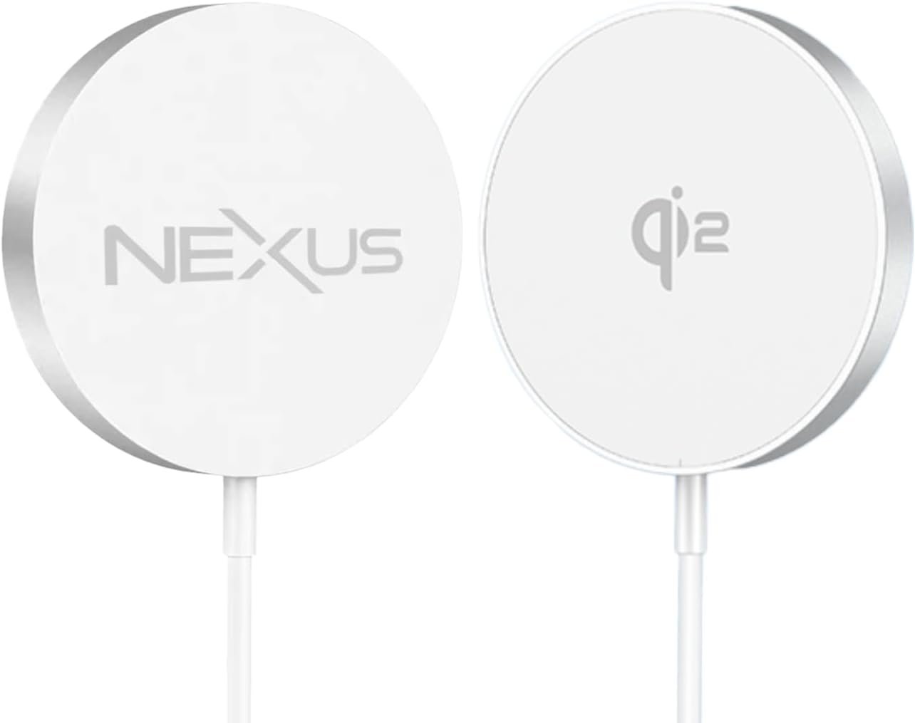 NEXUS MagSafe Charger Pad Compatible, NexusMag iPhone 16 Wireless Charger Pad, Qi2 Certified 15W Fast Wireless Charger, for Apple iPhone 16/16 Pro/16 Plus/Samsung Galaxy S25 Ultra (No AC Adapter)