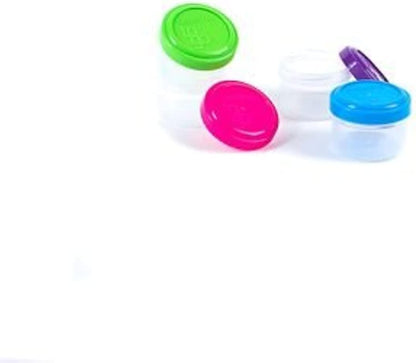 Sistema To Go Containers | Salad Dressing Food Storage Containers with Lids | 35 ml | BPA-Free | Blue, Green, Pink & Purple Lids | 4 Count
