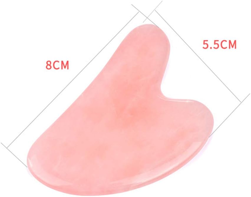 Gua Sha Scraping Tool, Natural Rose Quartz Gua Sha Facial Tools, Skin Care Gua Sha Facial Spa, Guasha Heart Shaped Massage Stone Facial Massager, Rose Quartz Scraping Board Skin Anti-Aging