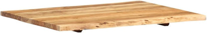 vidaXL Acacia Wood Table Top - 80x60cm Rectangular Kitchen Tabletop, Coffee Table Desk Top, Brown, Wooden, Live Edge Finish
