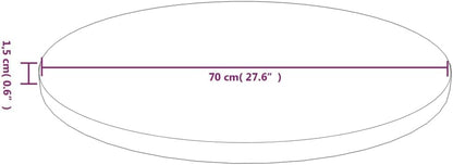 Round Replacement Dining Table Top, 70 cm Diameter, Dark Brown Solid Oak Wood, Ideal for Café, Ristoranti, Commercial Bar Use, Coffee Table, Durable and Stylish