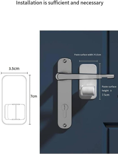 HIGHROCK 2 Pack Child Proof Door Lever Lock, Baby Safety Door Handle Lock with Strong Adhesive - Minimalist Design - No Tools Need or Dril (White)