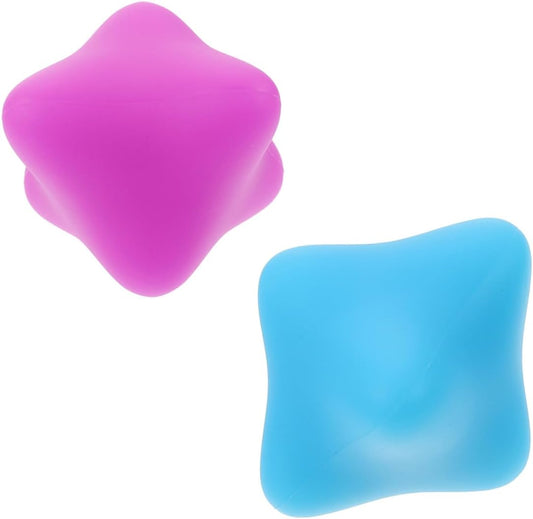 JOINPAYA 2 Pezzi Sfera Con Impugnatura Esagonale Dito Recupero Circolazione Mano Muscoli Terapia Massaggio Stretta Palla Palline Massaggianti Per Punti Di Agopuntura Blu Gel Di Silice