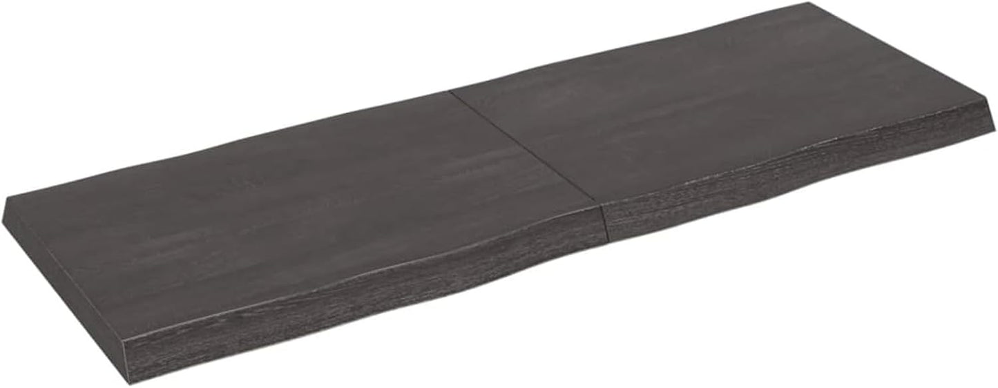 Solid Wood Tabletop, Dark Brown, 140 x 50 x (2-6) cm, Live Edge, Replacement for Coffee Table, Kitchen Dining Table, Desktop Surface, Rustic Home Decor