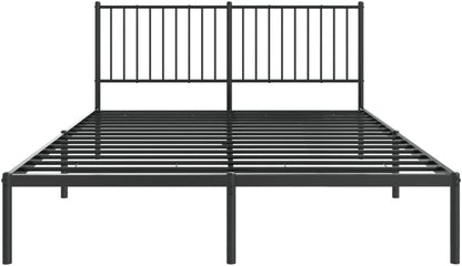TALCUS Set di mobili - Struttura letto in metallo con testiera, 160 x 200 cm, colore: Nero