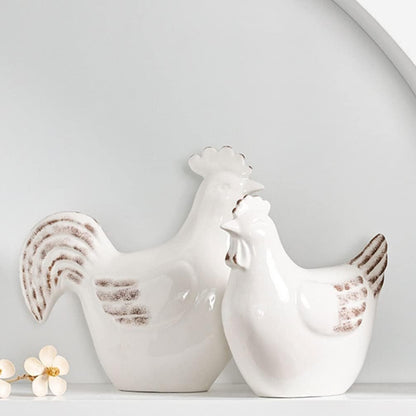 Oggettistica for la casa Decorazione for la casa Statua di statuetta di in ceramica Statua di pollo gallina Statua di animale da fattoria Scultura Figurine da collezione Decorazione della casa Arredam