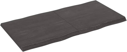 Solid Wood Tabletop, Dark Brown, 120 x 60 x (2-4) cm, Live Edge, Replacement for Kitchen Coffee Table, Dining Table, Desk Surface, Durable & Stylish Top
