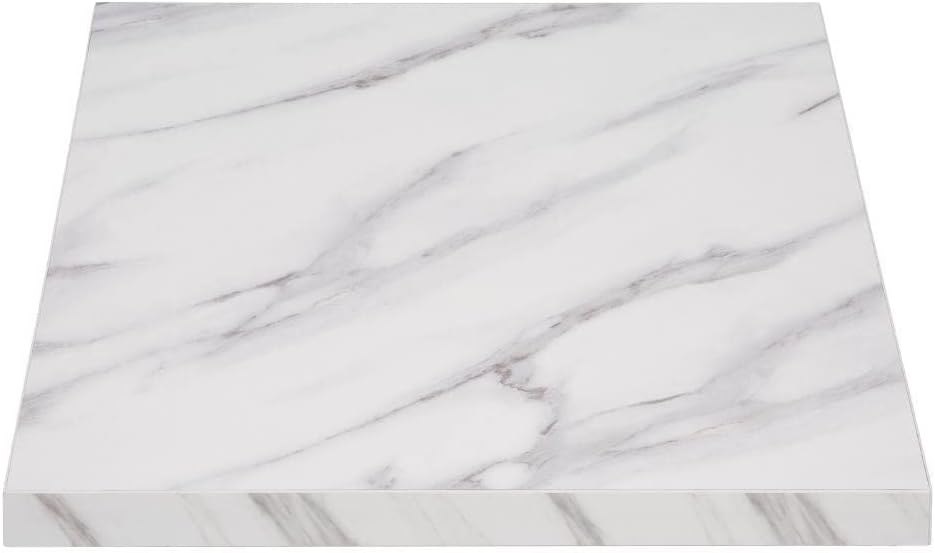 Bolero Marble Effect Square Table Top, 48 mm Height x 600 mm Width x 600 mm Depth