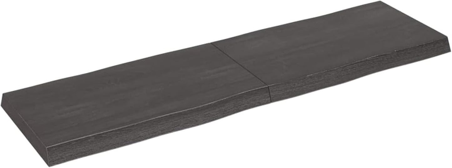 Solid Wood Tabletop, Dark Brown, 140 x 40 x (2-6), Live Edge, Replacement for Kitchen Coffee Table, Dining Table, Desktop Surface, Countertop Upgrade