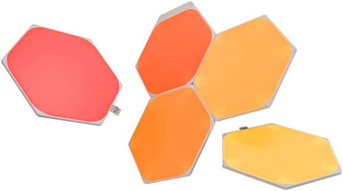 Nanoleaf Shapes Hexagon Starter Kit, 5 Bright Hexagons LED RGBW Smart – Modular Indoor Wall Light, 16M LED Lights WiFi Colours, Works with Alexa, Music Synchrony and Monitor, Deco and Gaming