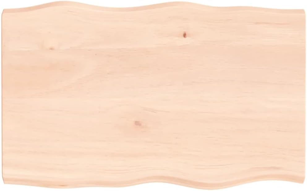 Homgoday 80x50 cm Solid Oak Tabletop, Unfinished, Live Edge Design, Replacement Coffee Table, Kitchen Dining Table, Desktop Countertop, Versatile Mobili Superficie