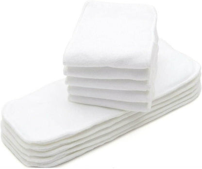 KaWaii Baby Super Absorbent Stay-Dry Microfiber Inserts for One Size Cloth Diapers, 3 Layered, 6-22 lbs Washable Reusable Soaker Pad - Pack of 10