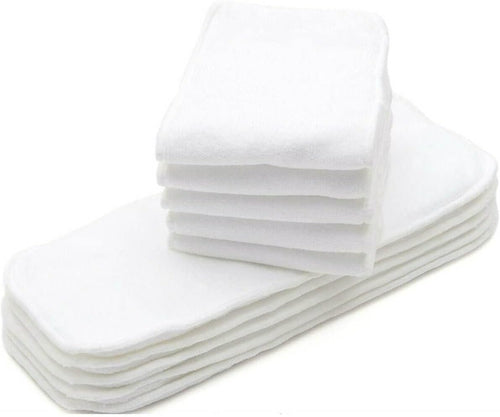 KaWaii Baby Super Absorbent Stay-Dry Microfiber Inserts for One Size Cloth Diapers, 3 Layered, 6-22 lbs Washable Reusable Soaker Pad - Pack of 10