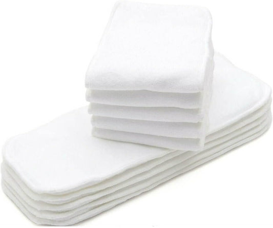 KaWaii Baby Super Absorbent Stay-Dry Microfiber Inserts for One Size Cloth Diapers, 3 Layered, 6-22 lbs Washable Reusable Soaker Pad - Pack of 10