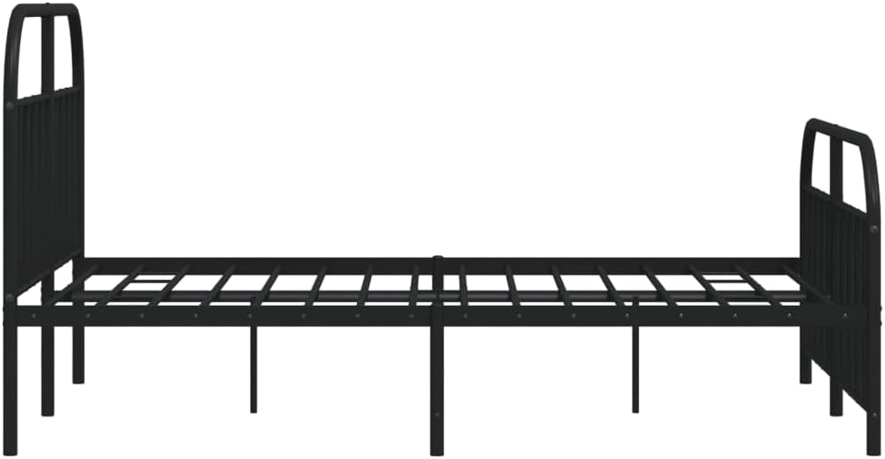 JUNZAI Giroletto con Testiera e Pediera Metallo Nero 140x190 cm,Mobili,Letti e Accessori,Letti e telai per Letti