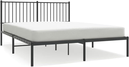 TALCUS Set di mobili - Struttura letto in metallo con testiera, 160 x 200 cm, colore: Nero