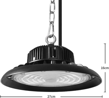 EMITTO UFO LED High Bay Light 100W,Commercial Led Shop Lights Fixture for Garage Factory Warehouse Industrial Indoor Outdoor Lighting,5000K Daylight,IP65 Waterproof
