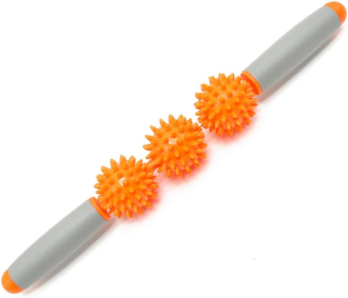 SIKATIHU Fascia Muscle Roller Stick Hedgehog Massage Roller Yoga Stick Hand-held Body Massage Tool for Cellulite and Muscle Soreness,Physical Therapy &Recovery,Reduce Leg Cramps (Orange)