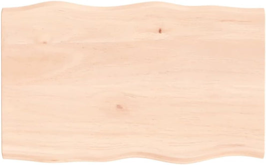 Homgoday 80 x 50 x 2 cm Solid Oak Tabletop, Raw Edged, Kitchen Coffee Table Replacement, Dining Table, Desk Surface, Durable Wood Top for Home & Office