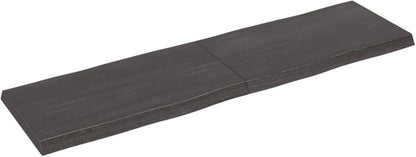 Solid Wood Tabletop, Dark Brown, 180 x 50 x (2-6) cm, Live Edge Design, Replacement for Kitchen Coffee Table, Dining Table, Desk Surface, Durable & Stylish Top