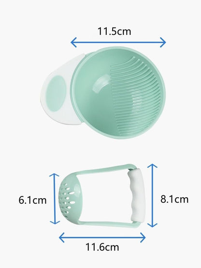 Manual Mash and Serve Bowl, 1 Set Food Masher Bowl Food Mill Bowl Portable Food Masher Maker Food(Green)