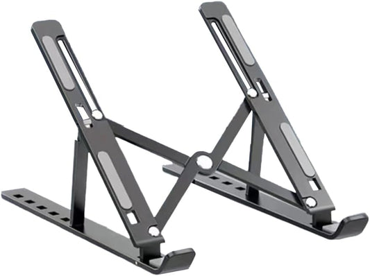 Lightweight Aluminum Laptop Stand,Portable & Foldable with Ergonomic 6-Height Adjustable Computer Stand, Compatible with Air, Pro, Dell, HP, Lenovo More 10-15.6" Laptops(Grey)
