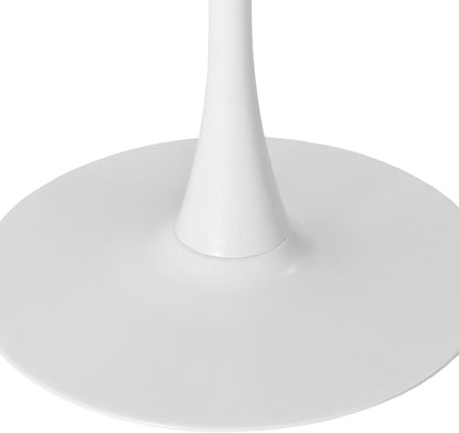 Generisch 47,24" Modern Round Dining Table, Four Patchwork Tabletops with White Color Solid Wood Grain Table Top, Metal Base Dining Table, End Table Leisure Coffee Table
