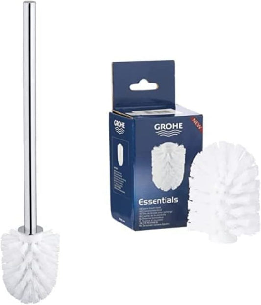 Grohe 40392000 Replacement Toilet Brush, Chrome + GROHE Replacement Brush Essentials Chrome 40791001