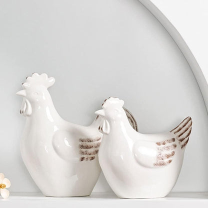Oggettistica for la casa Decorazione for la casa Statua di statuetta di in ceramica Statua di pollo gallina Statua di animale da fattoria Scultura Figurine da collezione Decorazione della casa Arredam