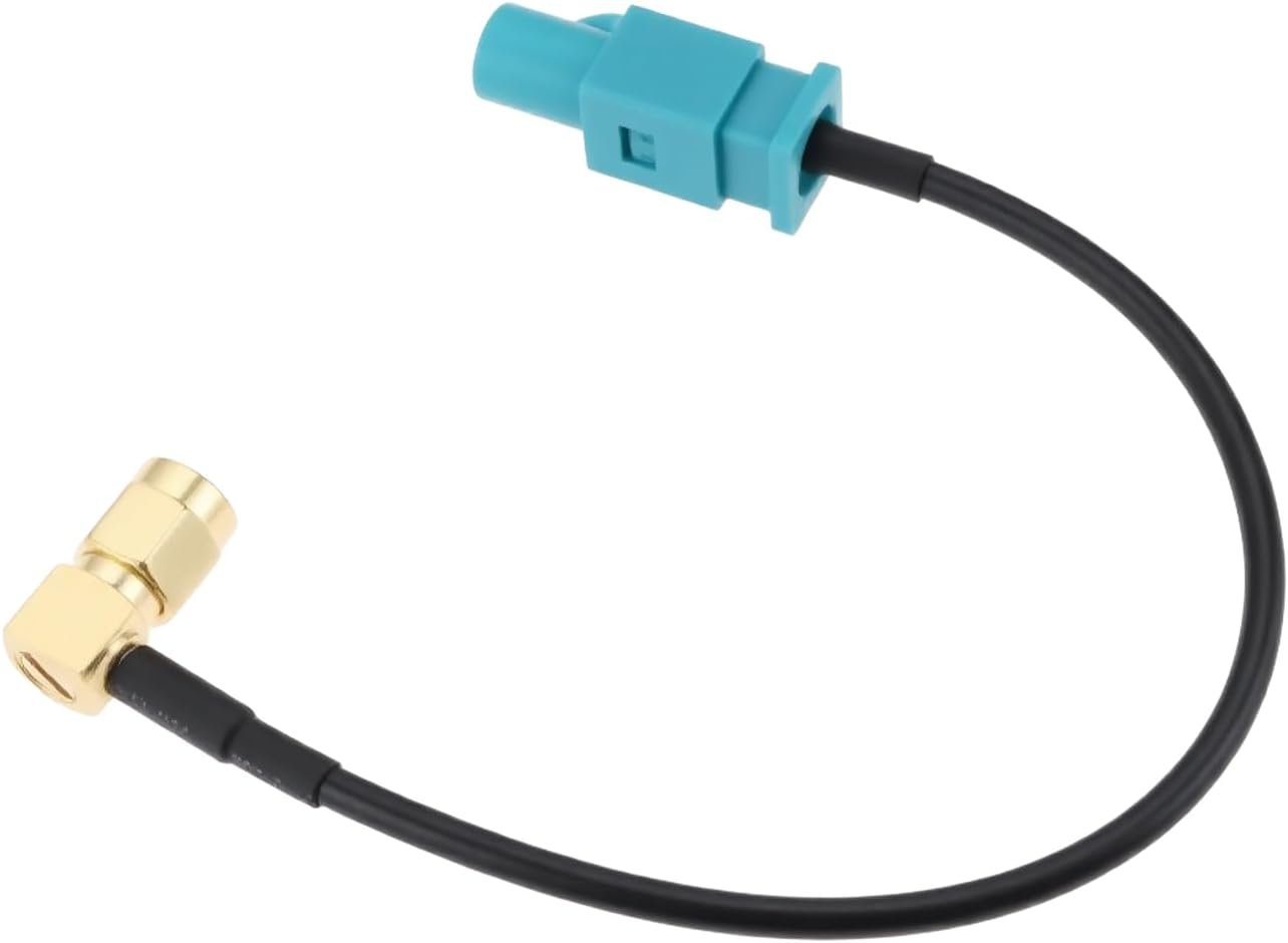 YINETTECH Fakra Z Male to 90 Degree SMA Male Car GPS Antenna Adapter Cable 15cm Wire
