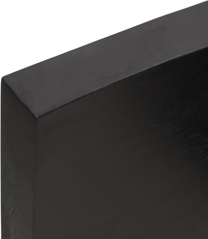 Solid Wood Tabletop, Dark Brown, 120 x 40 x (2-6) cm, Live Edge, Replacement for Coffee Table, Dining Table, Desktop Surface, Kitchen Countertop, Durable & Stylish