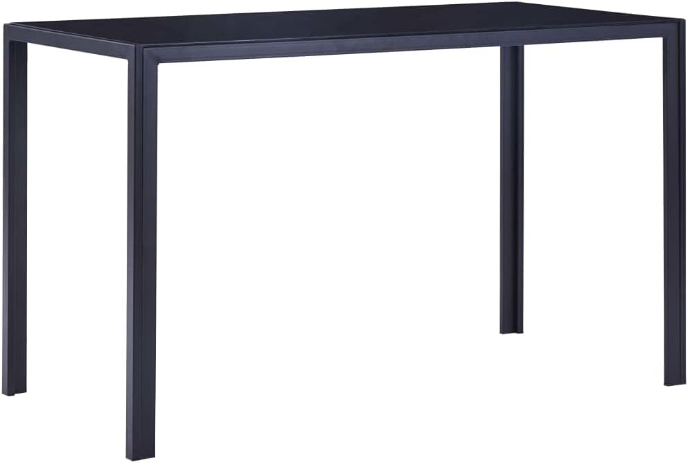 vidaXL Modern Seven Piece Dining Set in Grey - Tempered Glass Tabletop and Faux Leather Upholstery