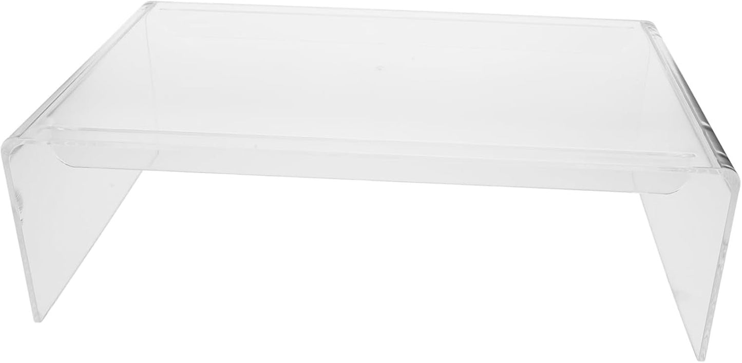 jojofuny Clear Acrylic Monitor Stand Riser for Home Office Ergonomic Laptop Riser with Sturdy Design for Computer Displays Enhances Posture and Workspace Organization